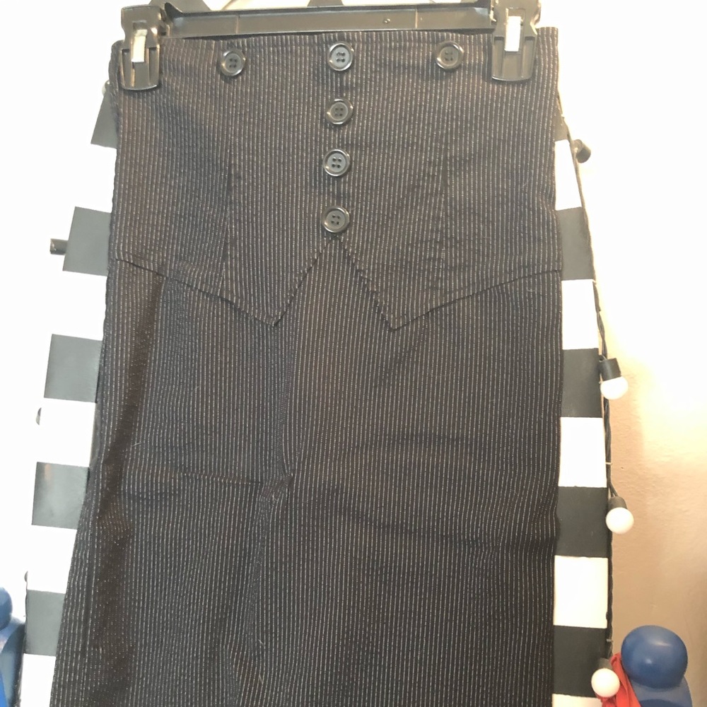 Pinstriped pencil skirt